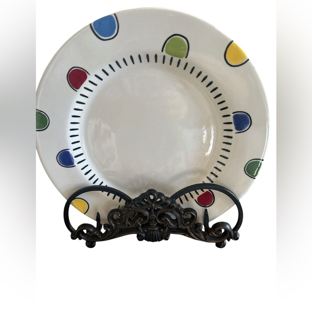 M. Bagwell “Happy Together” Colorful Dot Salad Plates Set of 4 - Picture 2 of 4
